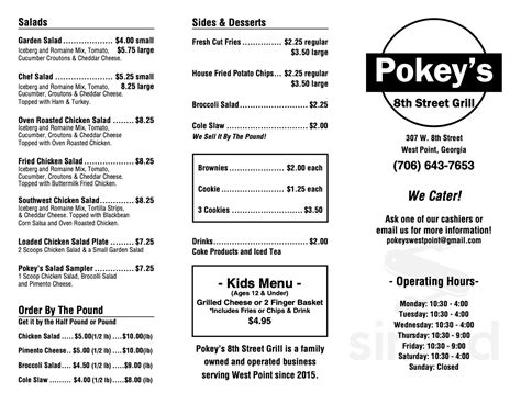 pokey's menu